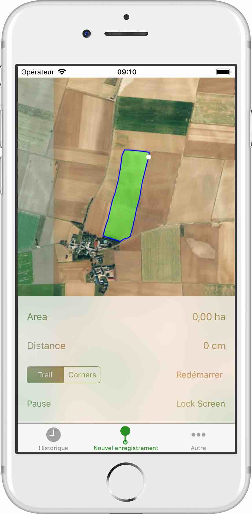 Capture d’écran avec l’onglet de Nouvel enregistrement sélectionné